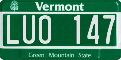 VT license plate LUO147