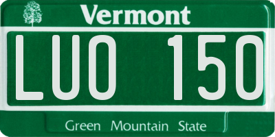 VT license plate LUO150