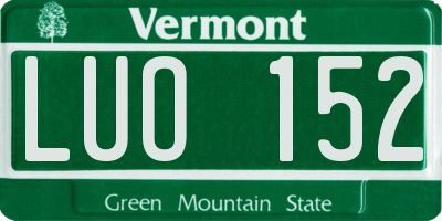 VT license plate LUO152