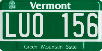 VT license plate LUO156