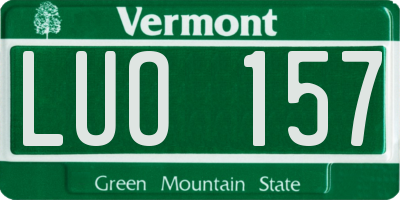 VT license plate LUO157