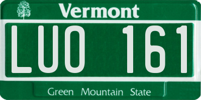 VT license plate LUO161