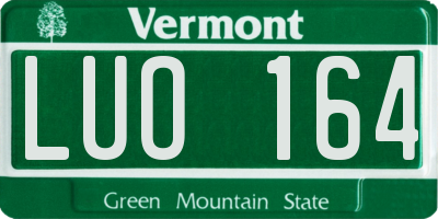VT license plate LUO164