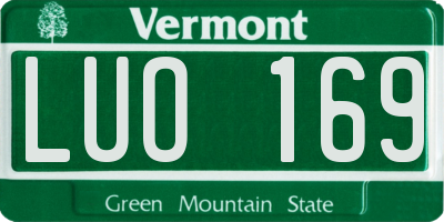 VT license plate LUO169