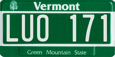 VT license plate LUO171