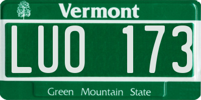 VT license plate LUO173