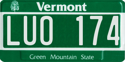VT license plate LUO174