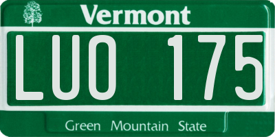 VT license plate LUO175