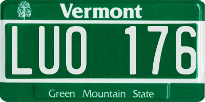 VT license plate LUO176