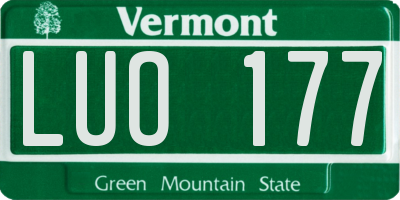 VT license plate LUO177