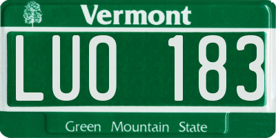 VT license plate LUO183