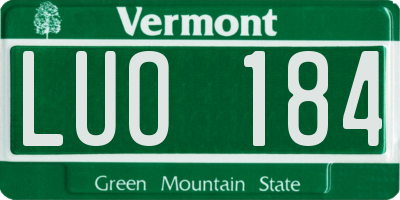VT license plate LUO184