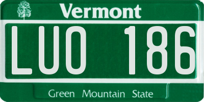 VT license plate LUO186