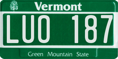 VT license plate LUO187