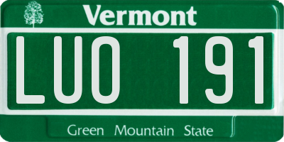 VT license plate LUO191