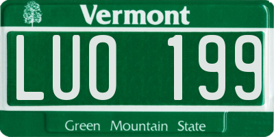 VT license plate LUO199