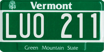 VT license plate LUO211
