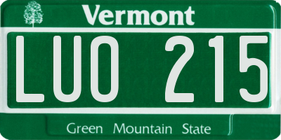 VT license plate LUO215