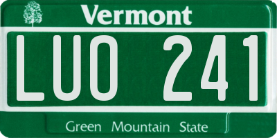 VT license plate LUO241