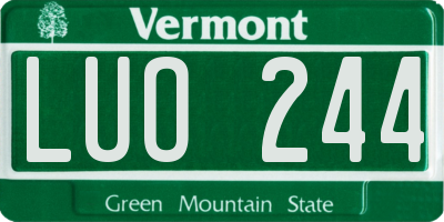 VT license plate LUO244