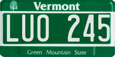 VT license plate LUO245