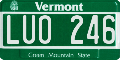 VT license plate LUO246