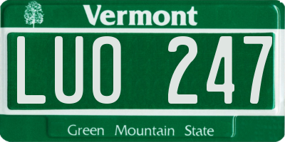 VT license plate LUO247