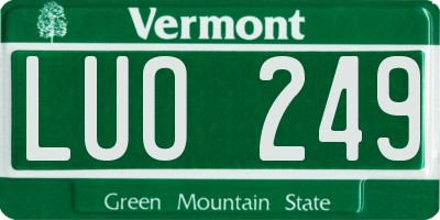 VT license plate LUO249