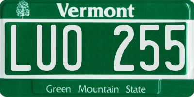 VT license plate LUO255
