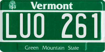 VT license plate LUO261