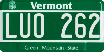 VT license plate LUO262