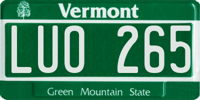 VT license plate LUO265