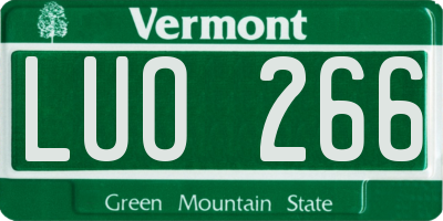 VT license plate LUO266