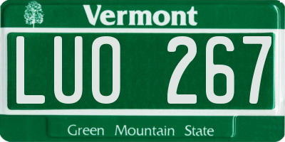 VT license plate LUO267