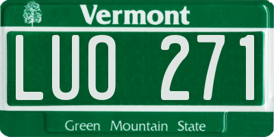 VT license plate LUO271