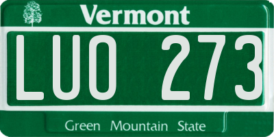 VT license plate LUO273