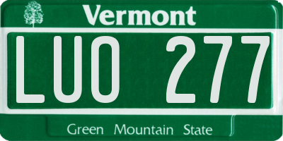 VT license plate LUO277