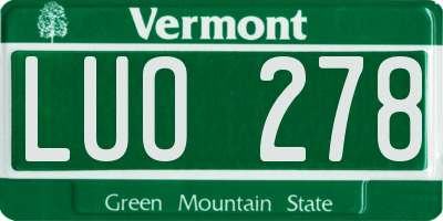 VT license plate LUO278
