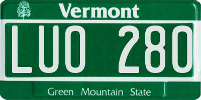 VT license plate LUO280