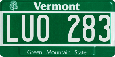 VT license plate LUO283