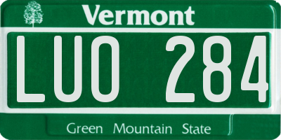 VT license plate LUO284