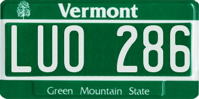 VT license plate LUO286