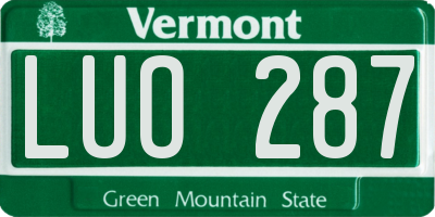 VT license plate LUO287