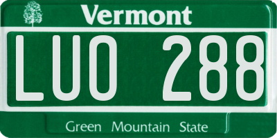VT license plate LUO288