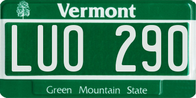 VT license plate LUO290