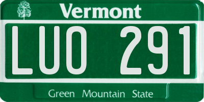 VT license plate LUO291