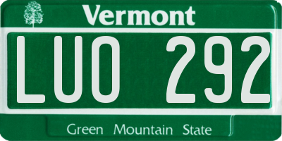 VT license plate LUO292