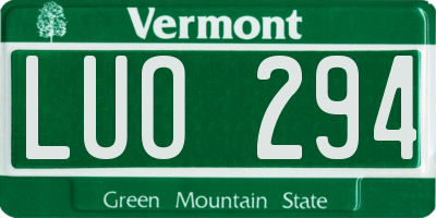 VT license plate LUO294