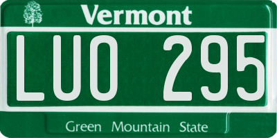 VT license plate LUO295