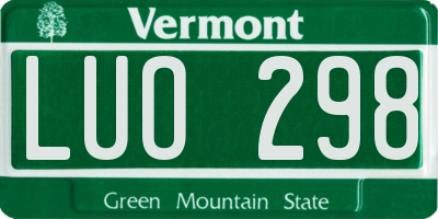 VT license plate LUO298